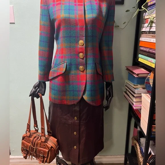 NEW COACH Espresso Lamb Leather Mahogany Snap Front Slit Midi Belt Skirt sz 0 - Picture 2 of 15